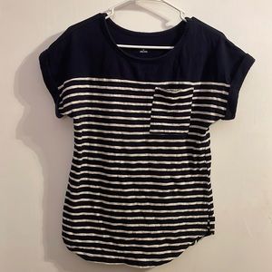 Navy blue & white striped top